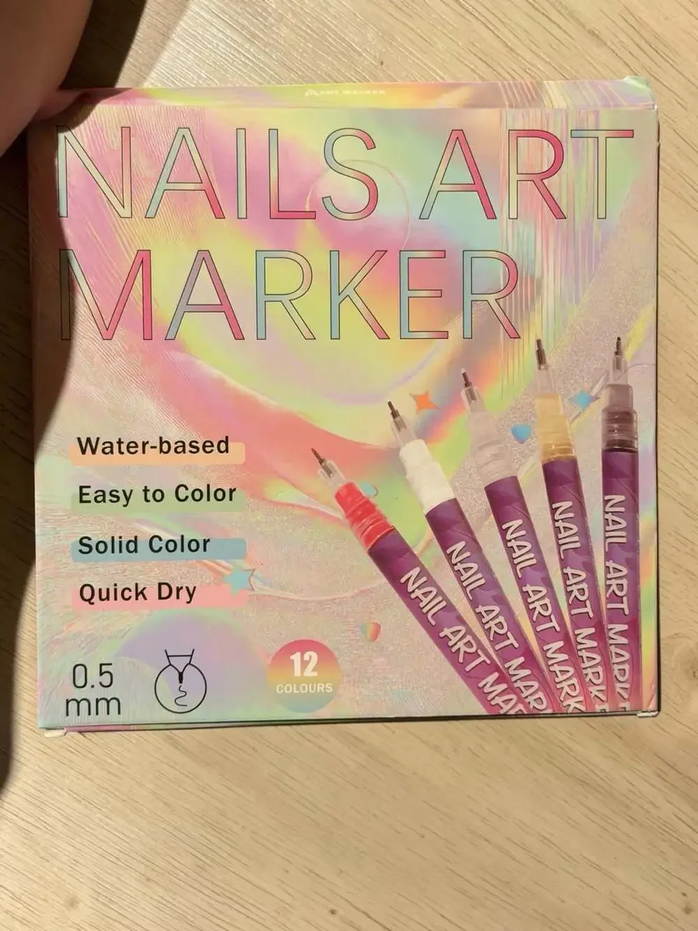 Nails Art Marker 12 Colours Water-based Quick Dry 0.5mm
